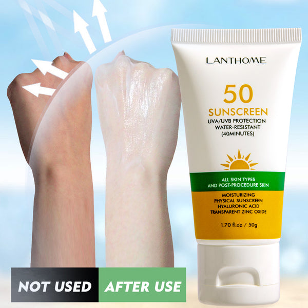 SPF 50+++ Sunscreen Moisturizing Physical Cream, Hyaluronic Acid