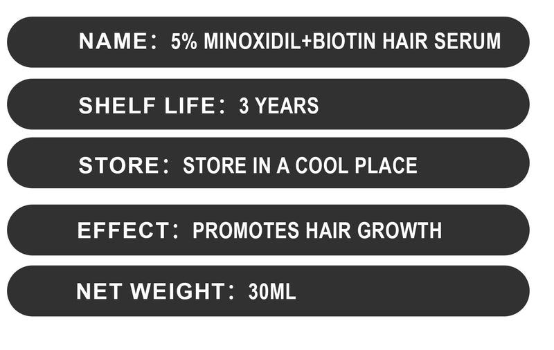 Hair Growth For Men & Women 5% Minoxidil & Biotin Hair Serum, Loss/Beard Growth