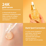 24K Gold Serum Pigmentation Uneven Skin Tone Dark Circles Collagen Boost